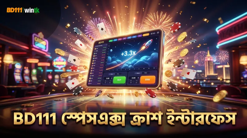 BD111 প্ল্যাটফর্মে স্পেসএক্স ক্র্যাশ গেমের স্পেস থিমযুক্ত ইন্টারফেস